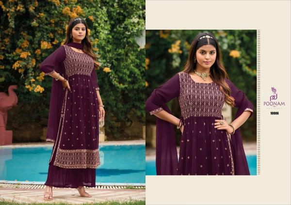 Poonam Rose Gold Nayra Cut Party Wear Georgette  Kurti Collection